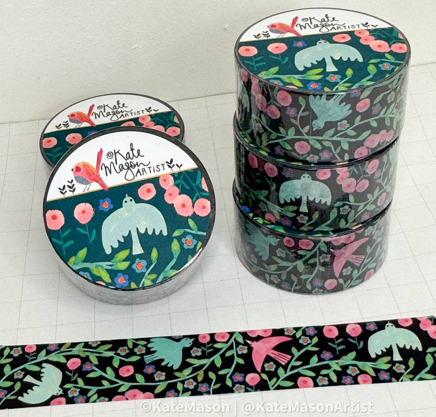 Bird Vine Black WASHI TAPE