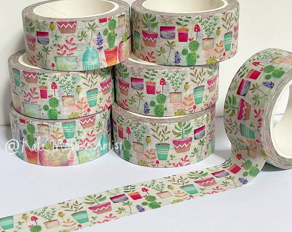 succulent washi tape Succulent Pots WASHI TAPE – Laser Bloom