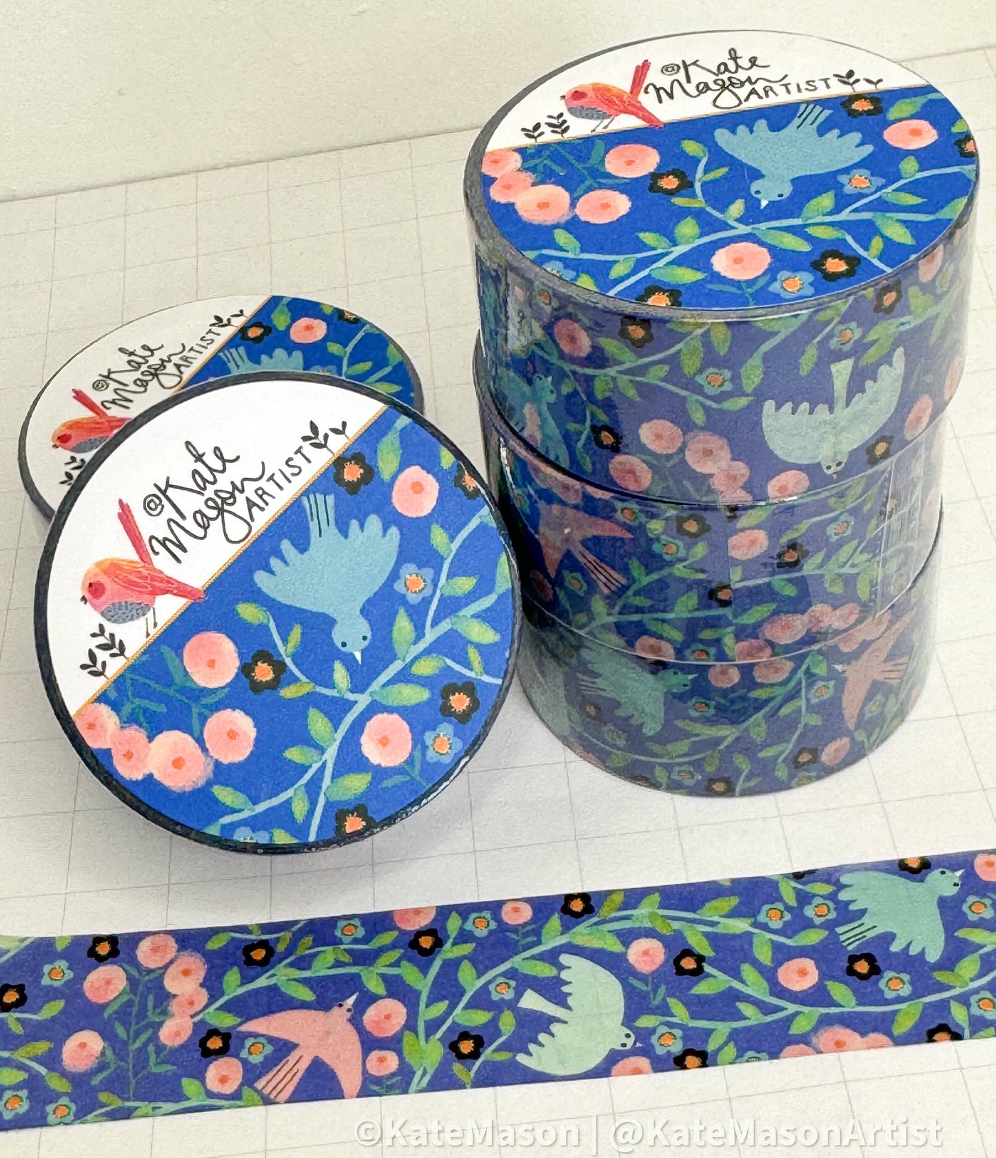 Bird Vine Blue WASHI TAPE