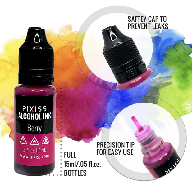 Pixiss Alcohol Ink Set of 25 - Highly Saturated
