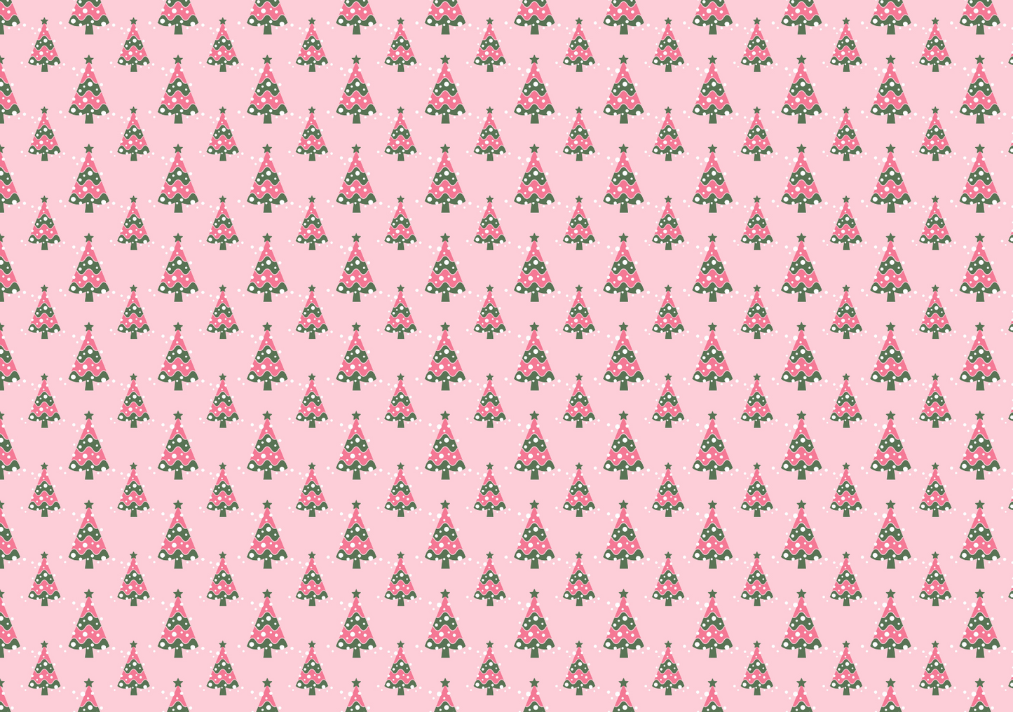 Transfer Paper - Pink/Green Christmas Trees