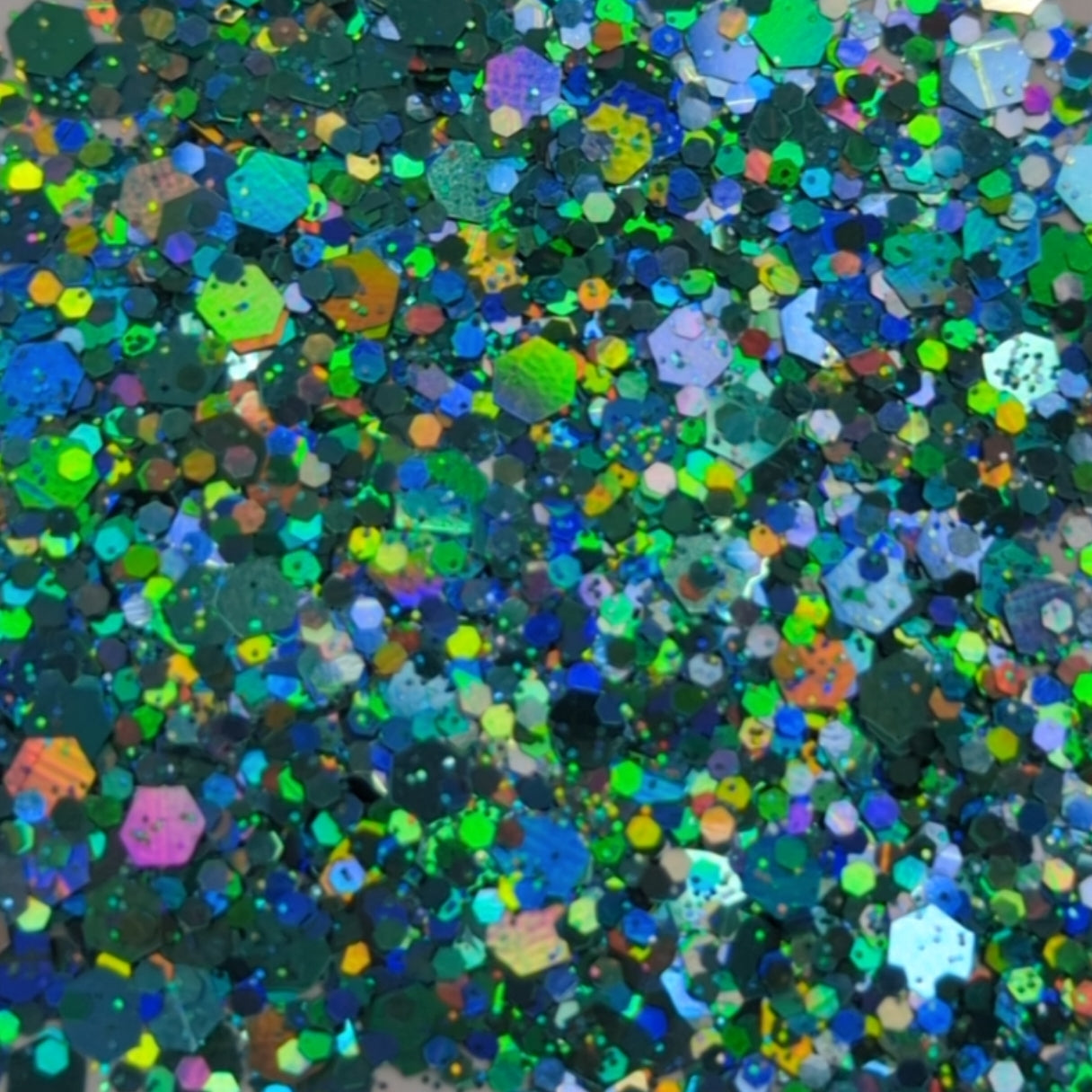 Holographic Chunky Mix Aqua