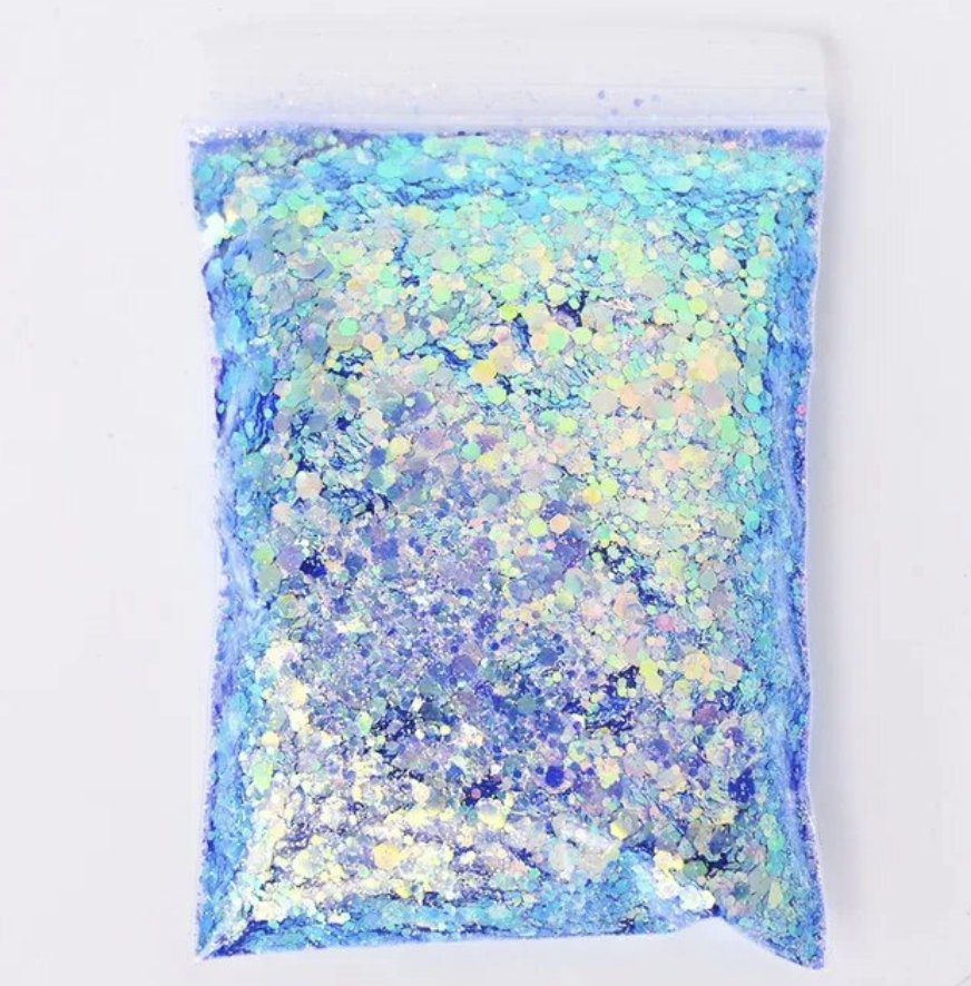 Bright Neon Metallic Hex Mix Blue