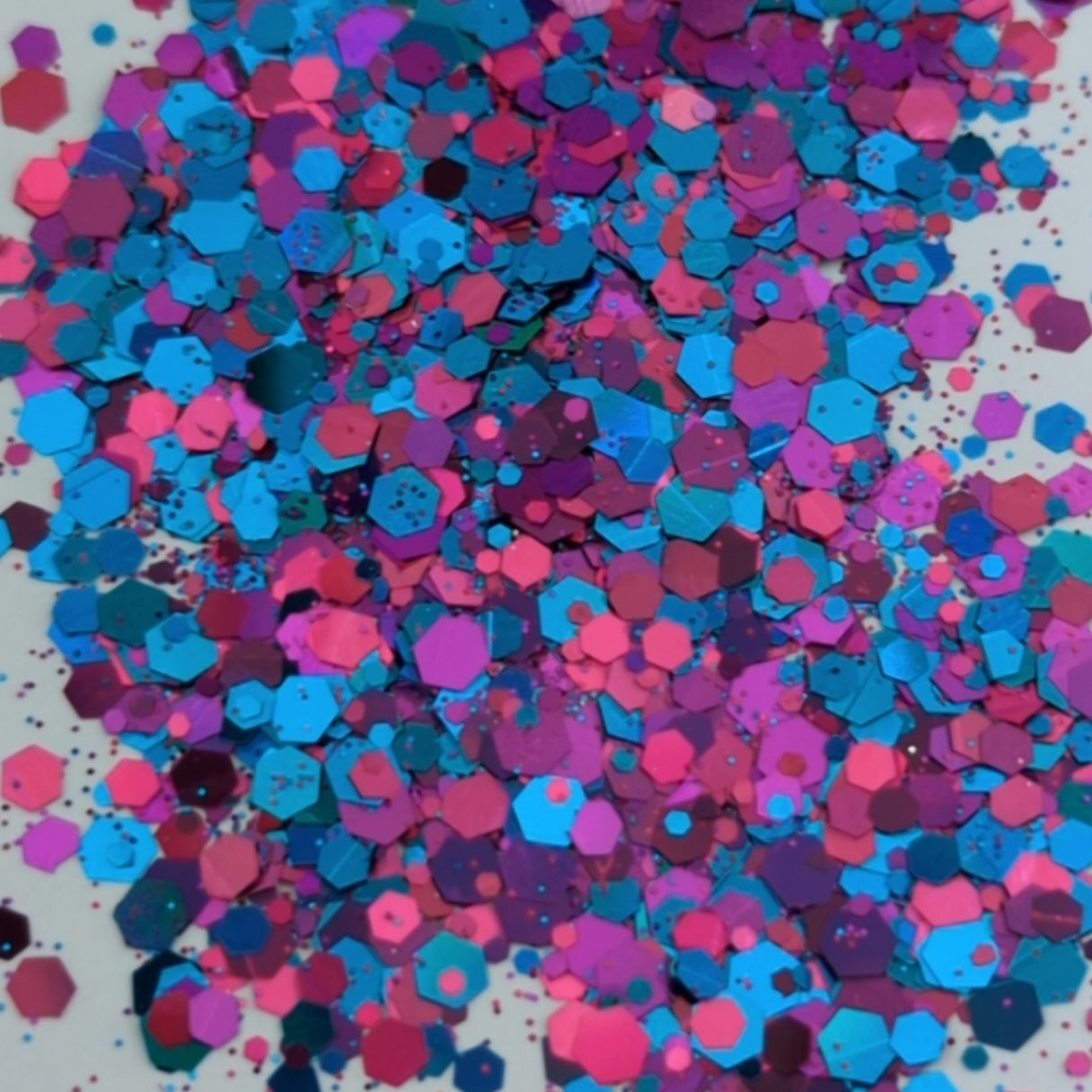 Chunky Hex Holographic Blue And Purple