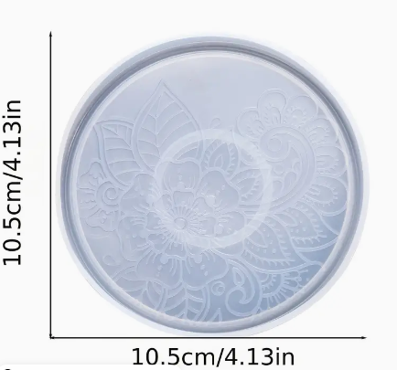 Floral Imprint 10cm Coaster Silicone Mould