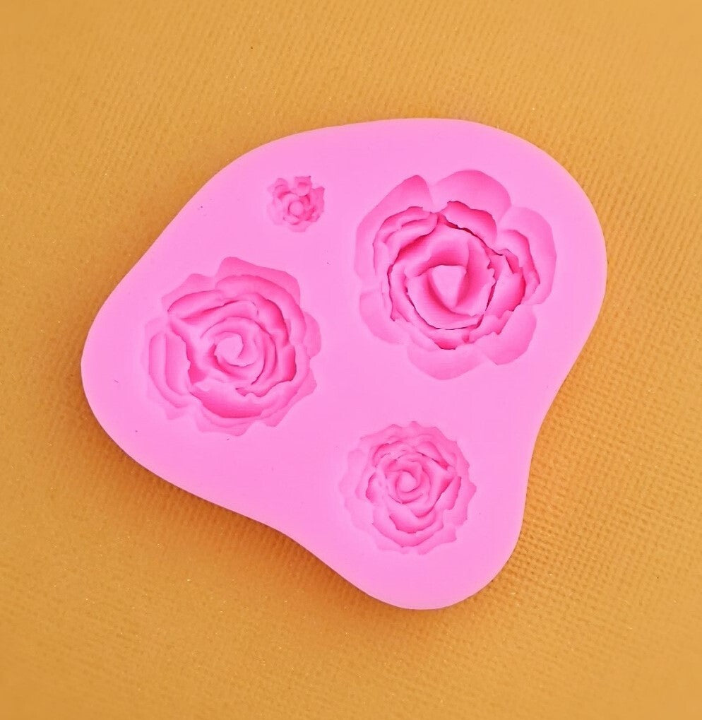 Rose Silicone Push Mould 4 Piece