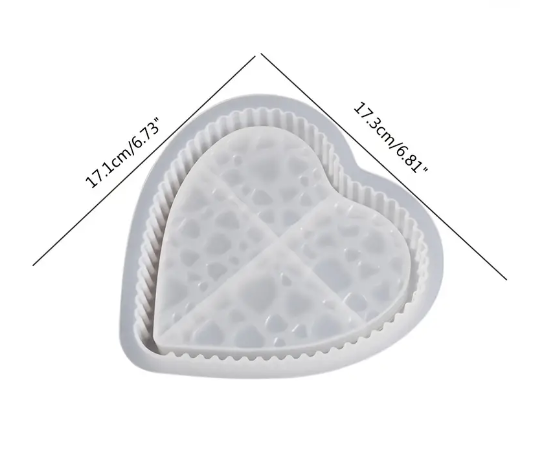 Heart Shape Storage Tray Silicone Mould