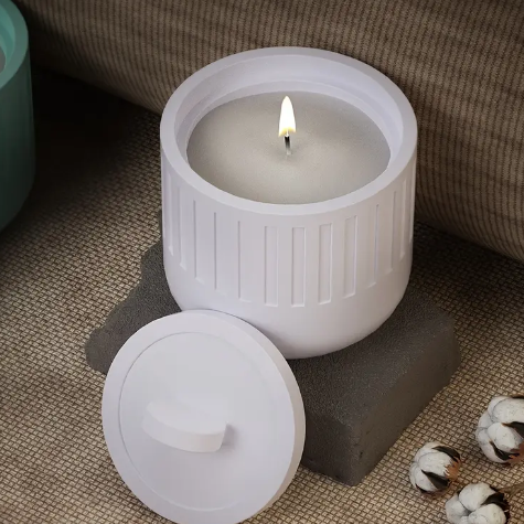 Candle Cup Candle Holder Silicone Mould With Lid