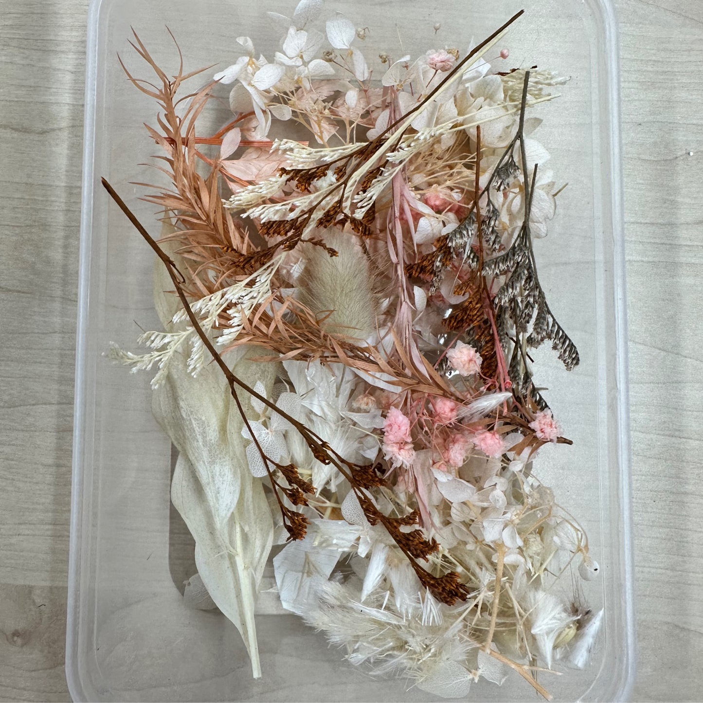 Dried Flowers 3d Box - Ivory/Peach Mix