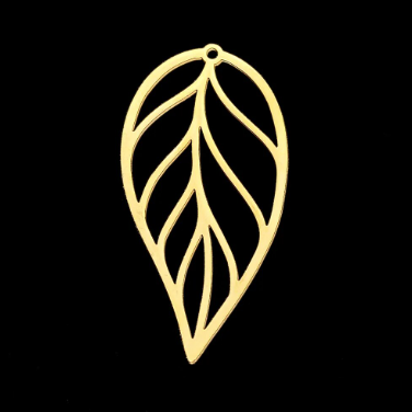 316 Stainless Steel Leaf Charm