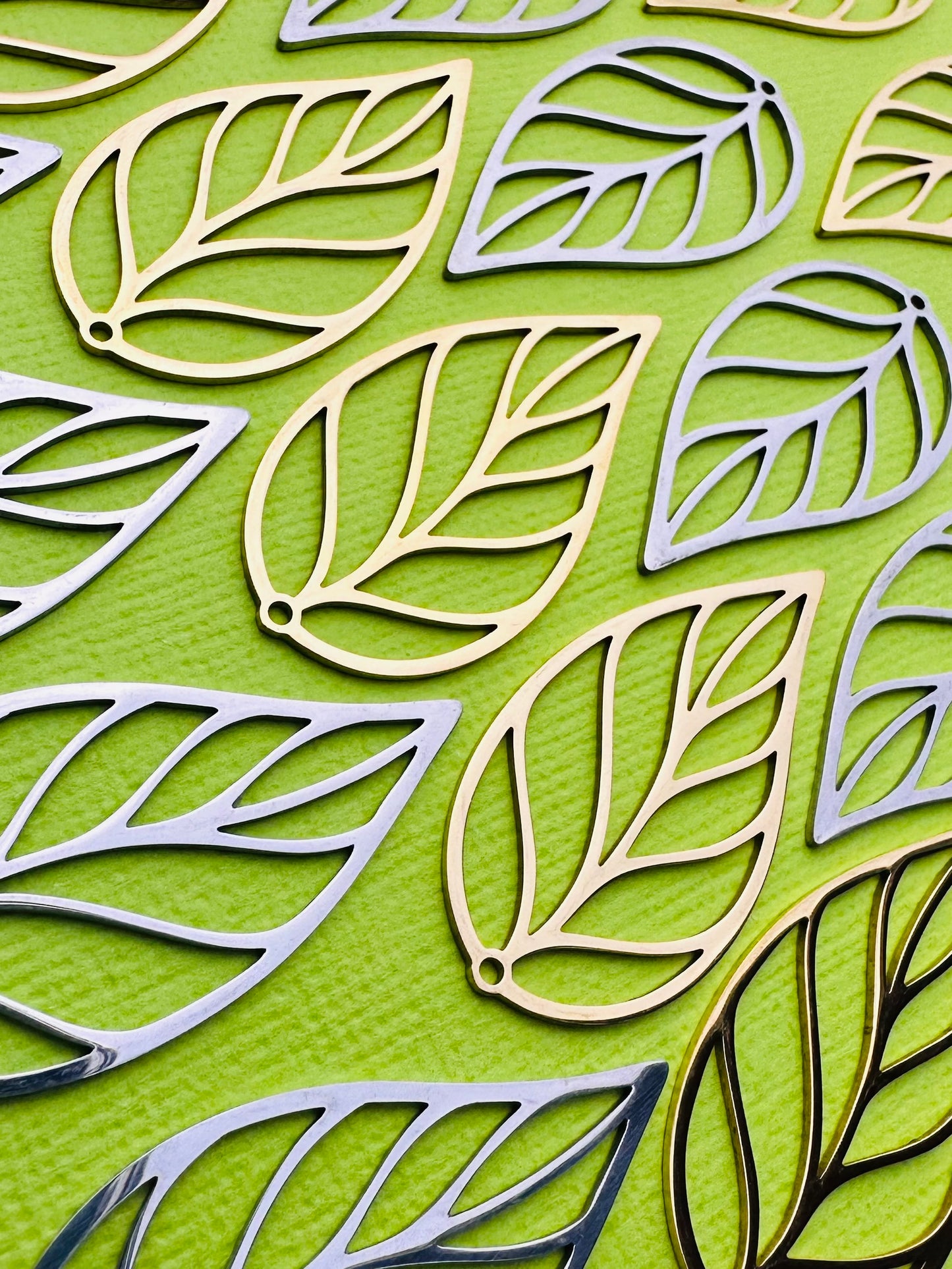 316 Stainless Steel Leaf Charm