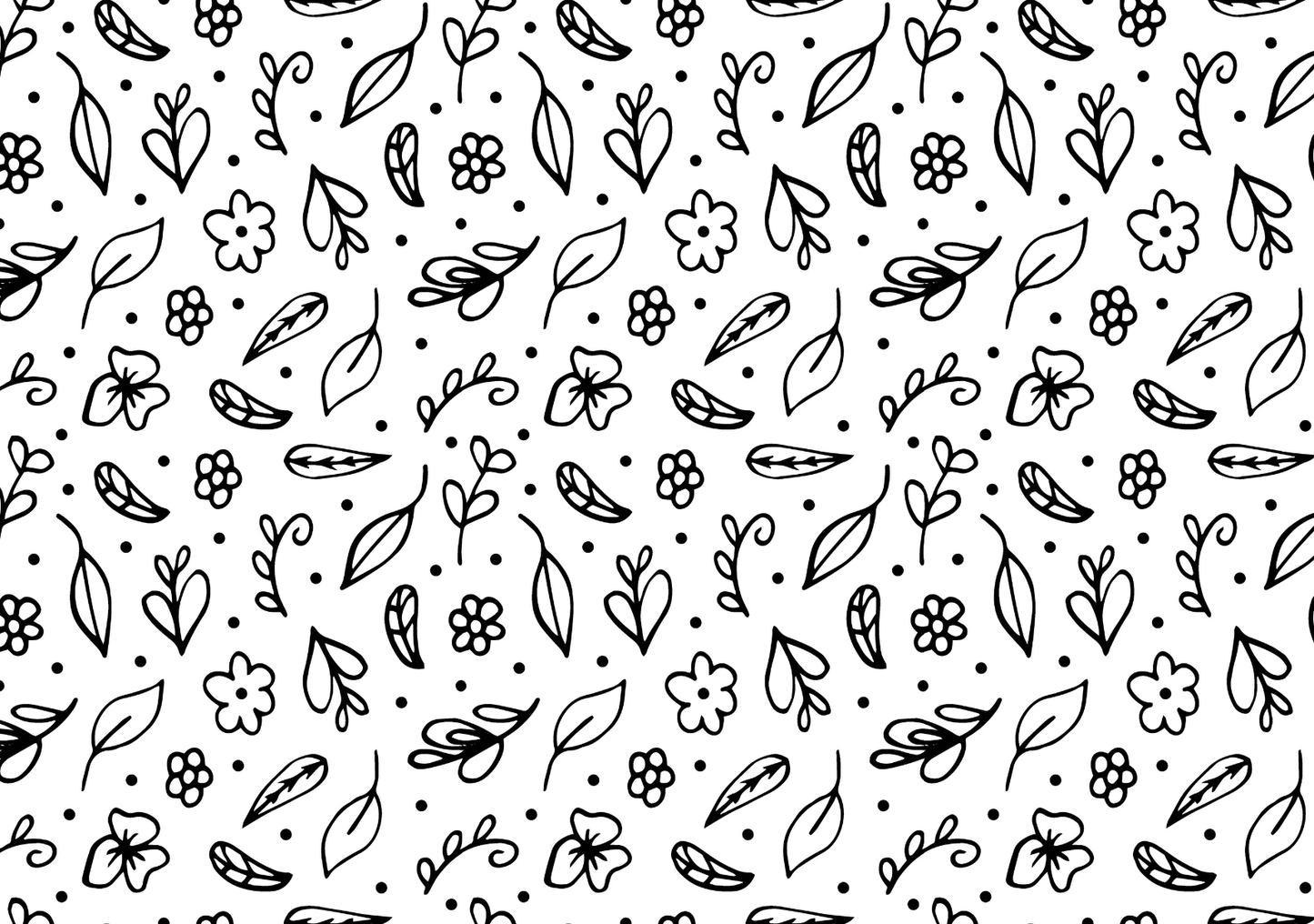 Transfer Paper - Black & White Floral Line Art