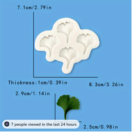 Ginkgo Leaf 4 Piece Silicone Mould