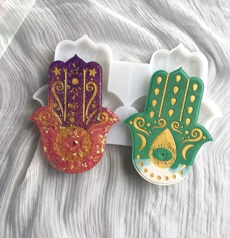 2pcs Hamsa Mold, Fatima Hand Resin Mould