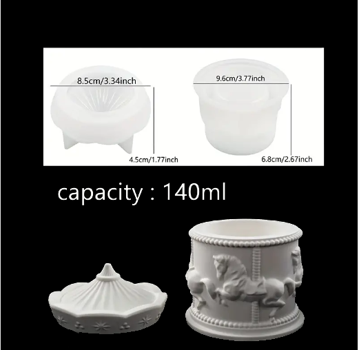 Carousel Jar Silicone Mould With Lid