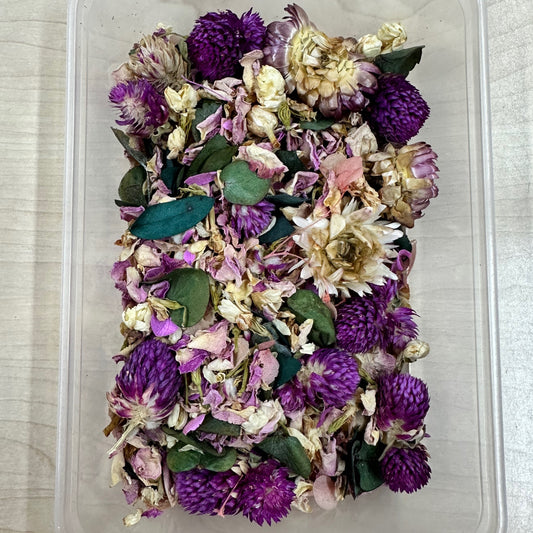 Dried Flowers 3d Box - Purple/Natural