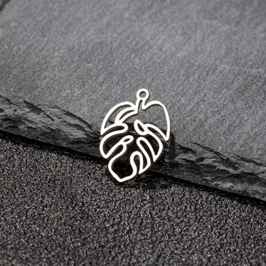 Stainless Steel Monstera Leaf Charm